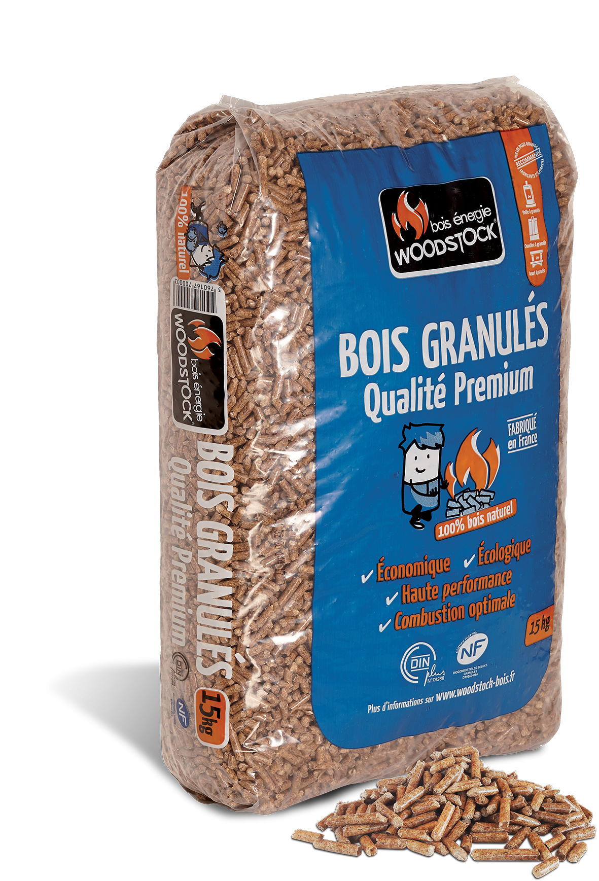 GRANULÉS DE BOIS WOODSTOCK 1 PALETTE DE 78 SACS DE 15 KG